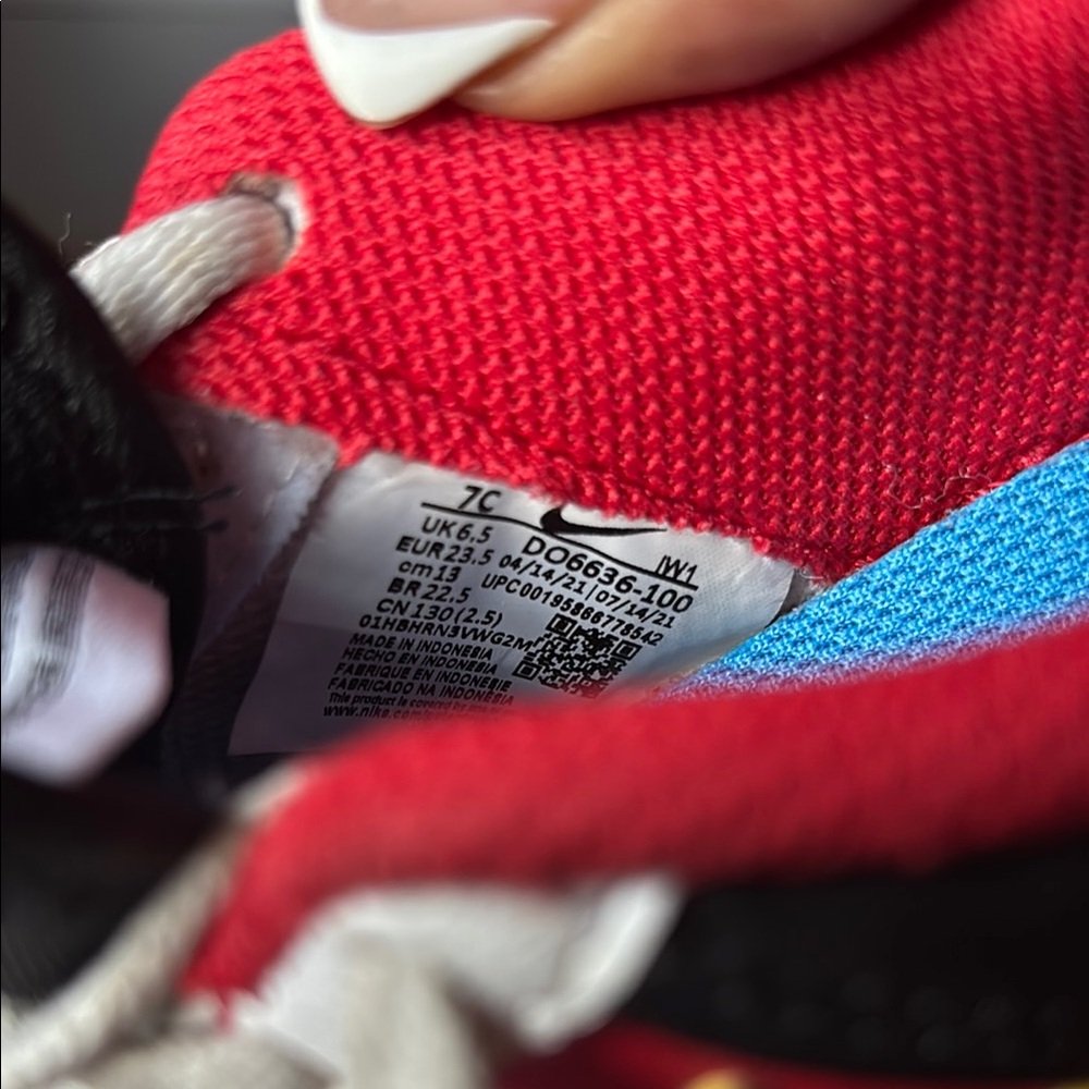 Nike Red and Blue Sneakers Classic Low-Top Custom UNO Design - Picture 3 of 6